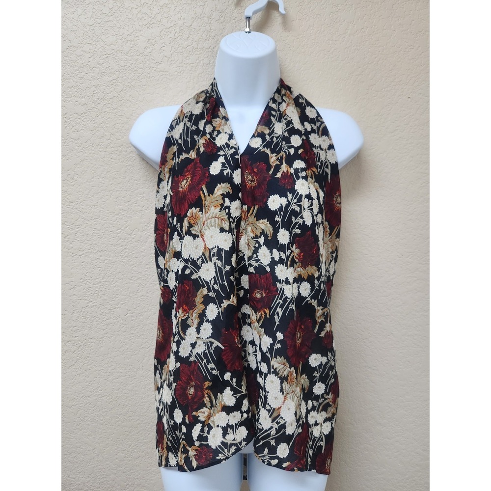 EMANUEL UNGARO  100% Silk Floral Halter Top Open Back Backless Blouse Size 10